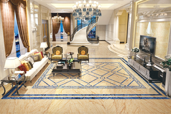 Gold marble flooring tiles