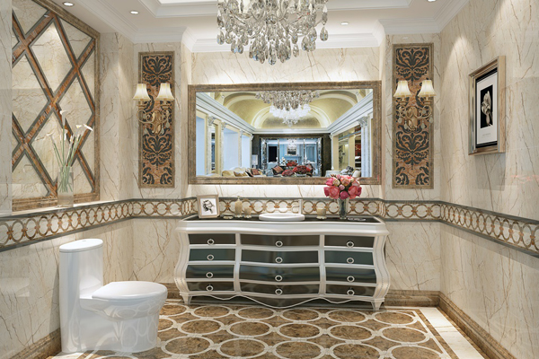Bathroom marble tiling