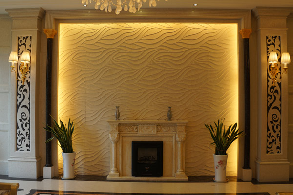 Interior wall and fireplace marble 