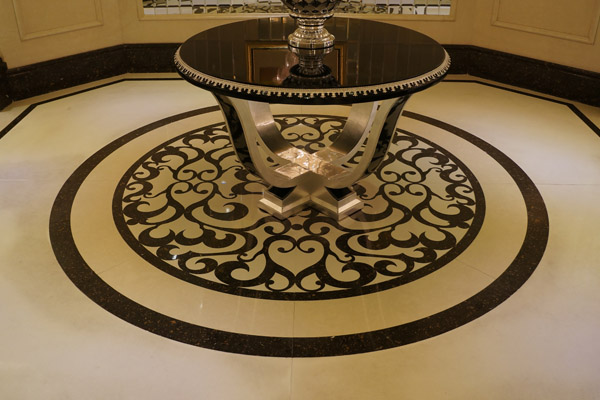 circle water jet artificial marble