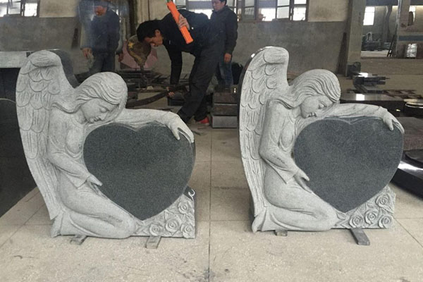angel design granite tombstones