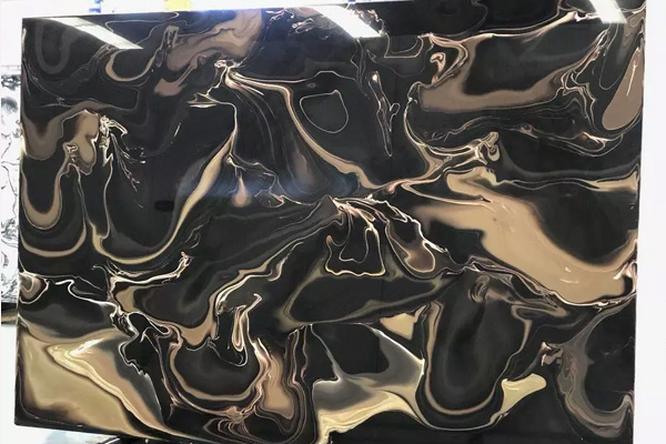 Black translucent onyx panel