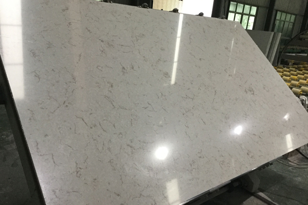 Carrara design grey quartz slab 