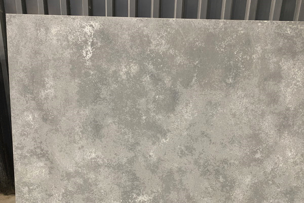 leathered surface grey quartz slab 