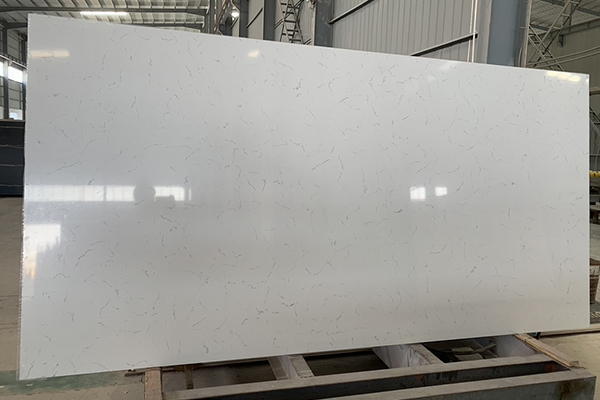 Carrara white quartz surface top 