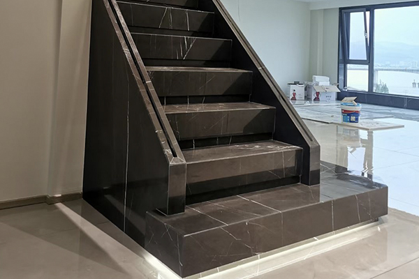 stairs covering tiles marble grey 