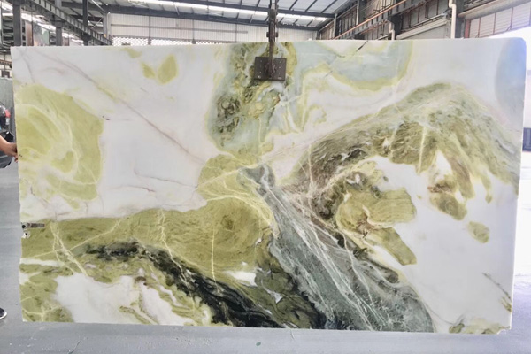 green and white onyx translucent panel
