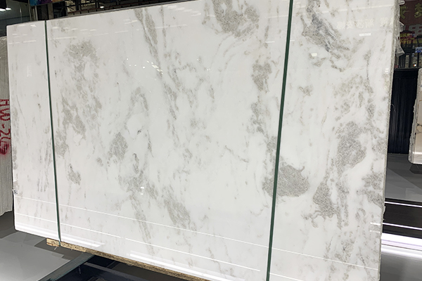 white natural marble with gray veins