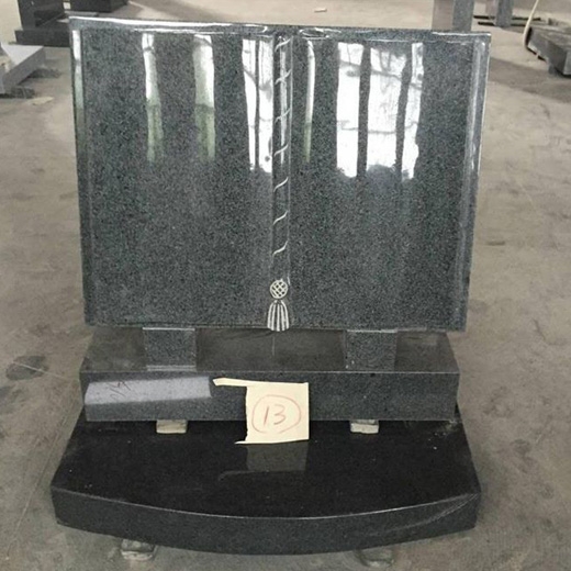 Black granite headstones for graves