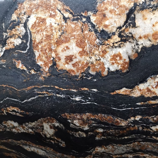 Black and gold vein natural granite