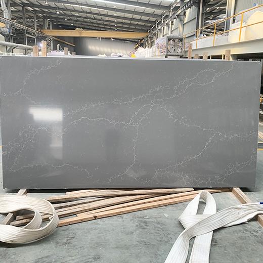 White vein grey quartz surface sheet