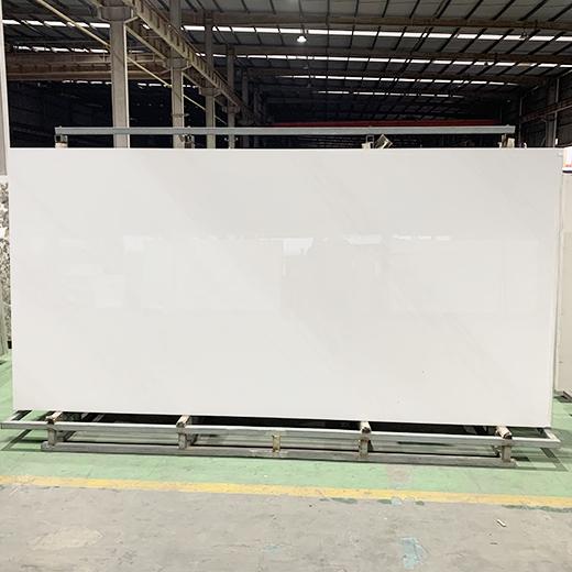 Salpicadero de encimera de cocina de piedra sinterizada blanca pulida