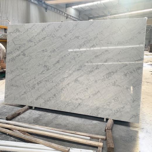 Losa de piedra de ingeniería de cuarzo gris premium